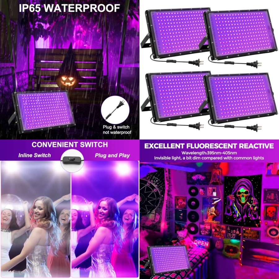 Led Flood Light - Lampu Hitam LED 200W untuk Pesta