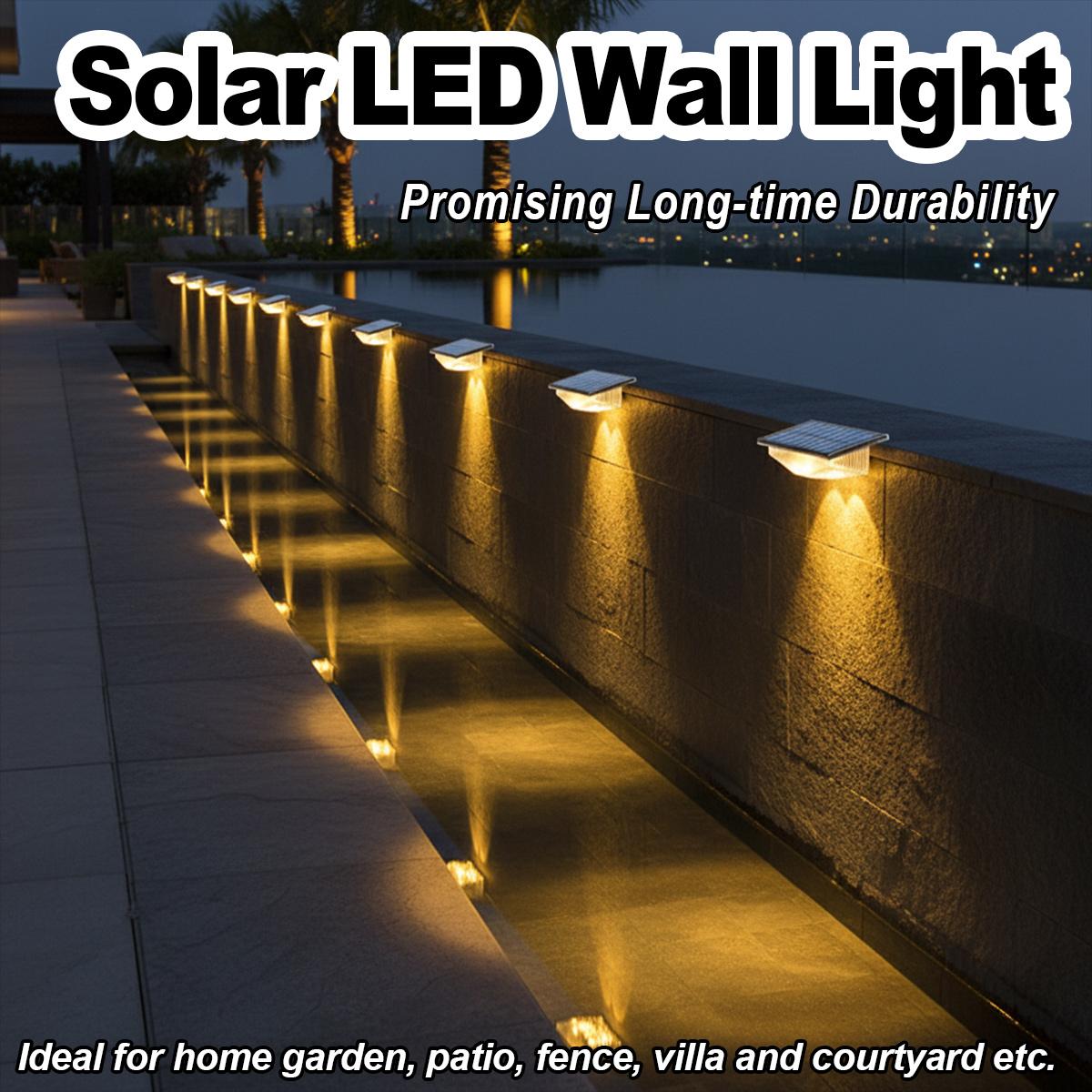 Outdoor Yard Lighting Fixtures - 4Pcs Lampu Pagar Tenaga Surya Sensor