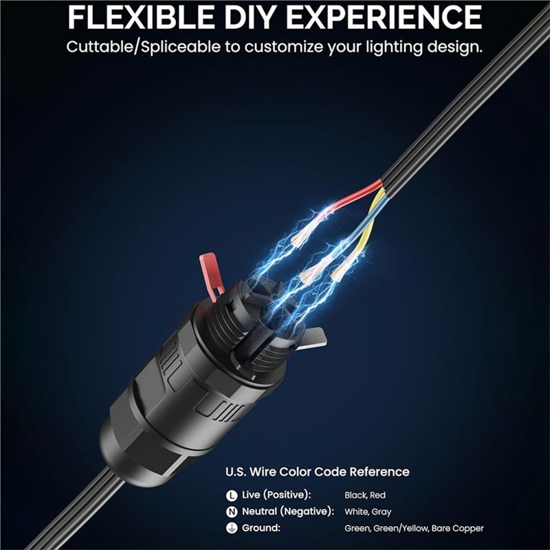 Outdoor Lighting Govee - Konektor Sambungan Tahan Air DT17 Male