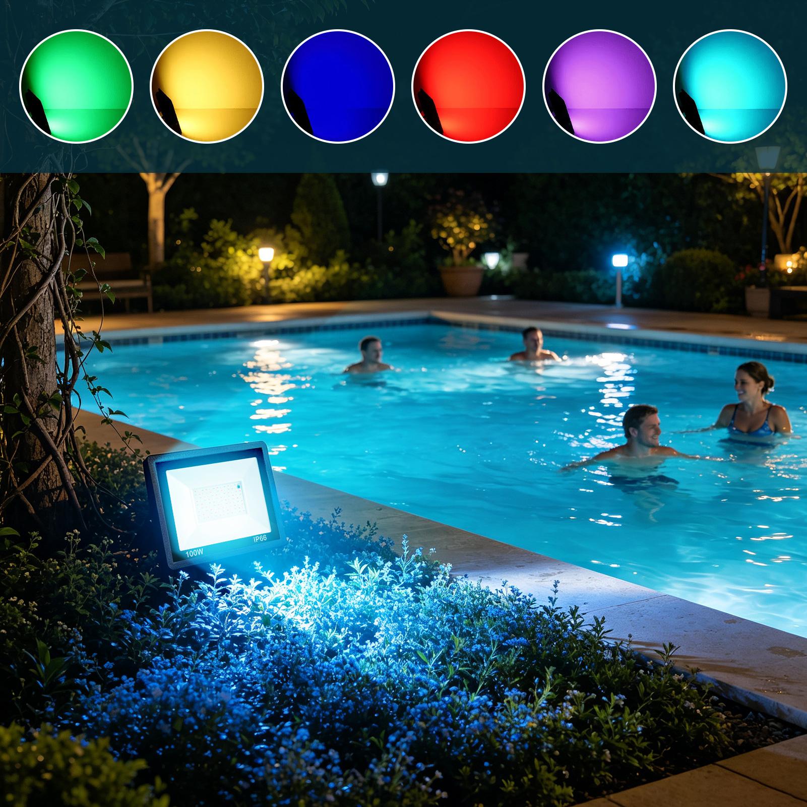 Outdoor Yard Lighting Fixtures - Lampu Sorot LED Luar Ruangan RGB