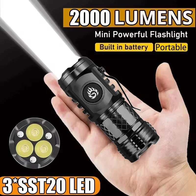 Outdoor Lighting Construction - Senter Taktis Daya Tinggi 3LED Mini