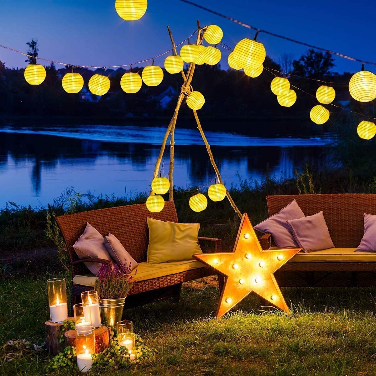 Lampu peri tali tenaga surya,  - Solar Fairy String ulasan dan harga