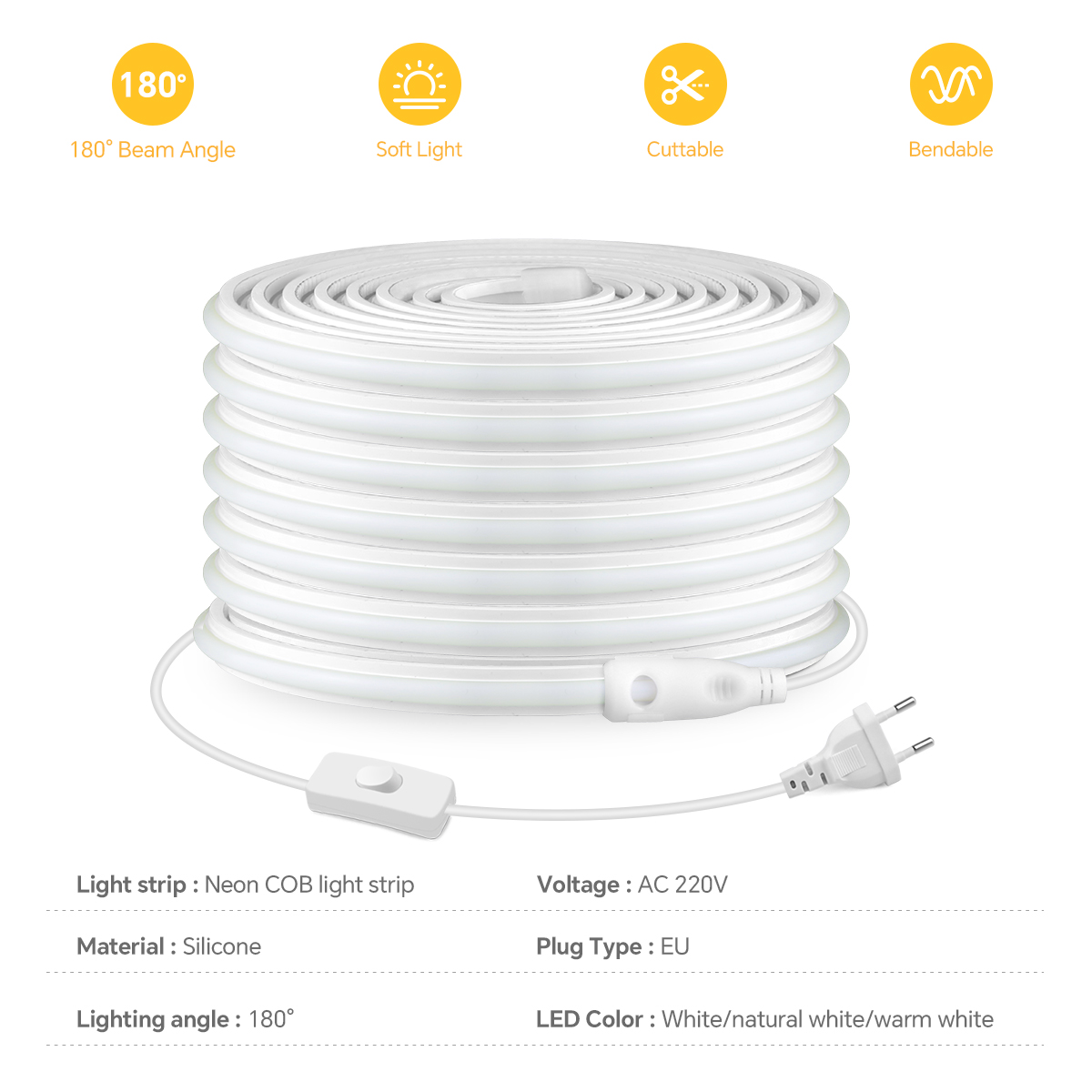 Strip Led COB 220V Strip LED C - Outdoor Lighting Led Strip ulasan dan harga