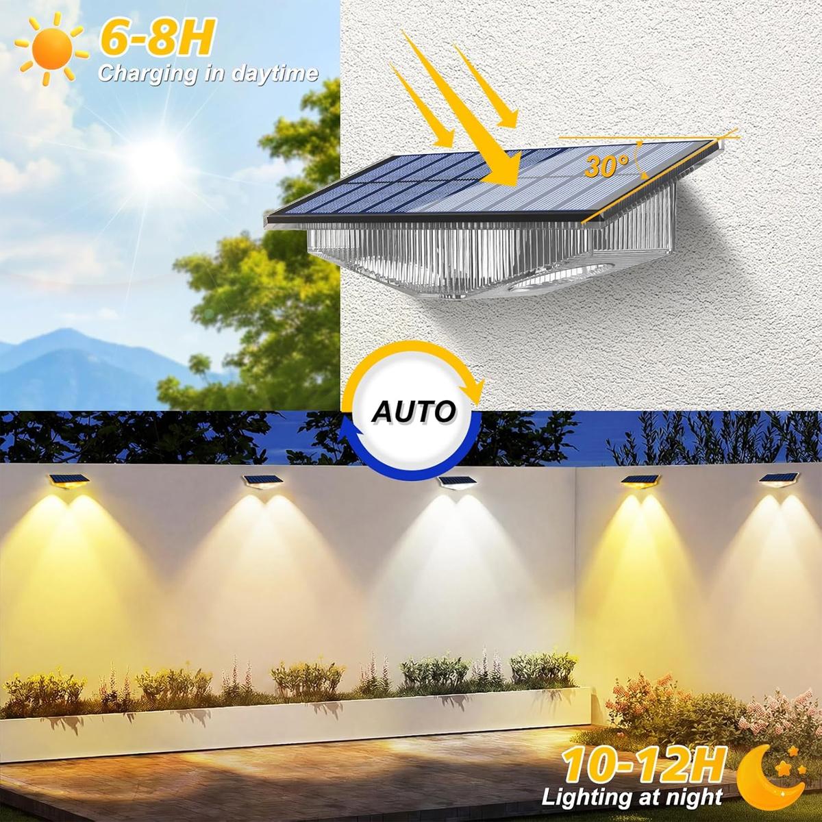 4Pcs Lampu Pagar Tenaga Surya  - Outdoor Yard Lighting Fixtures ulasan dan harga