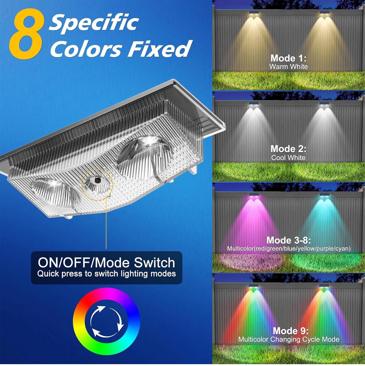4Pcs Lampu Pagar Tenaga Surya  - Outdoor Yard Lighting Fixtures ulasan dan harga