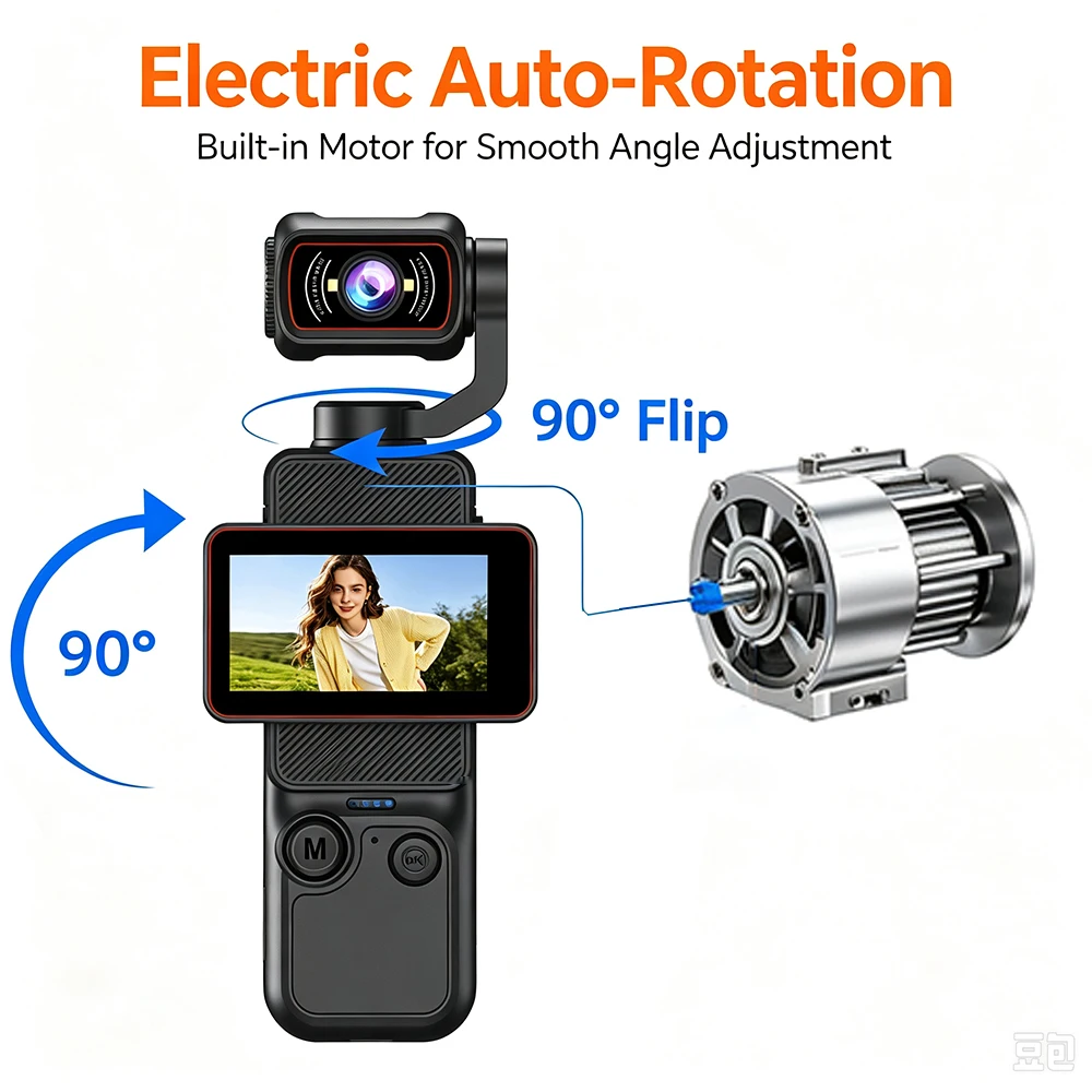 Kamera Vlog Genggam 2K, 270 °  - Outdoor Lighting Japanese ulasan dan harga