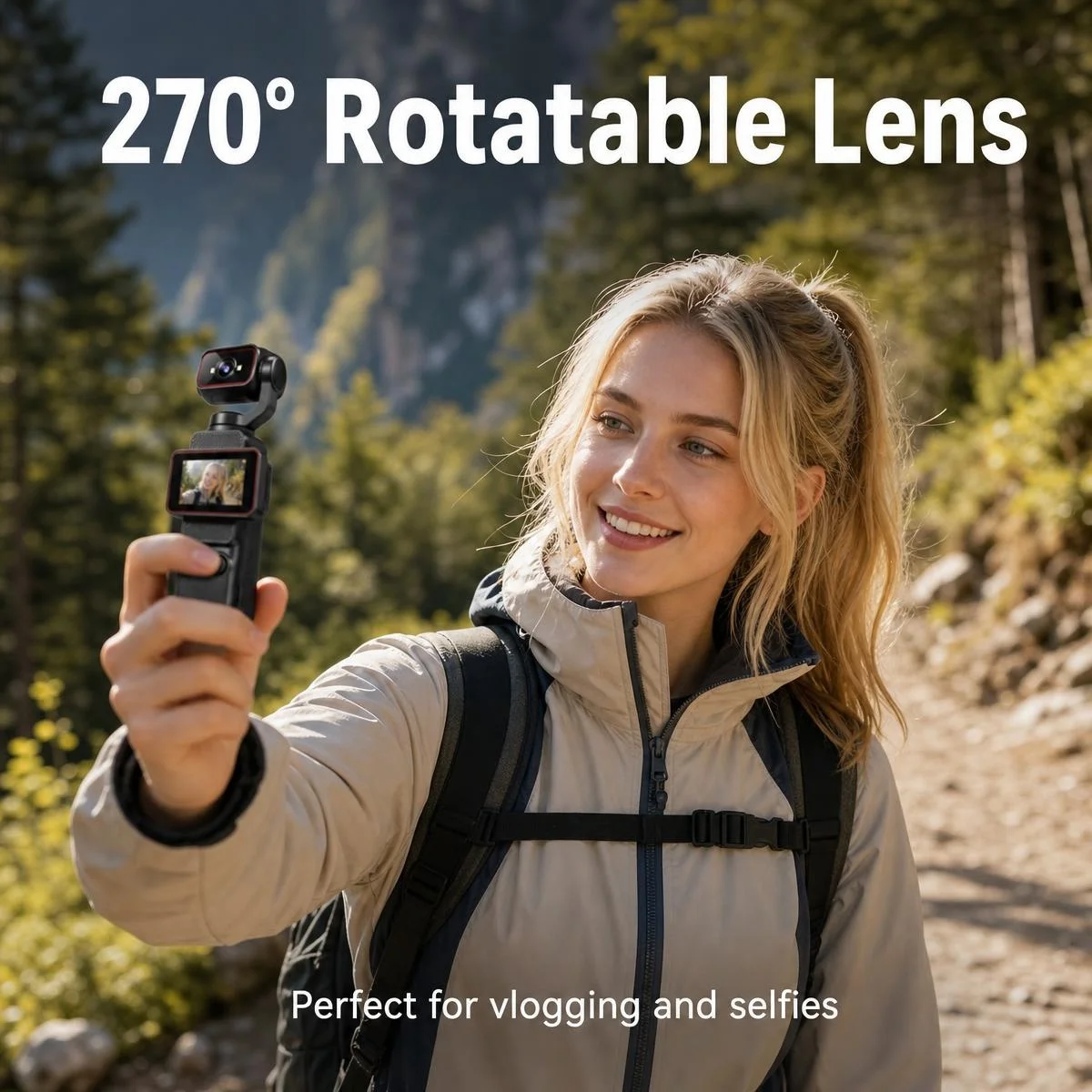 Kamera Vlog Genggam 2K, 270 °  - Outdoor Lighting Japanese ulasan dan harga
