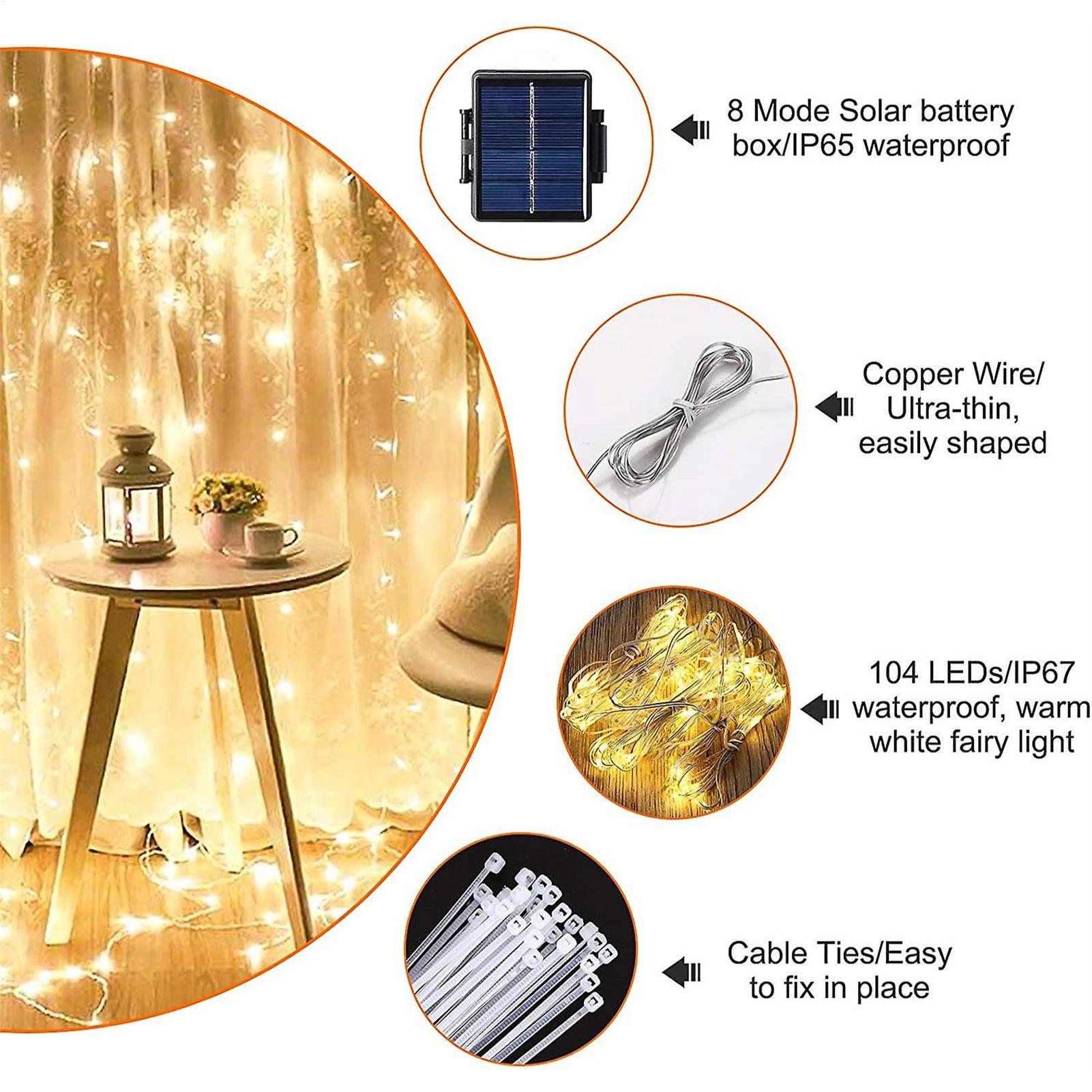 Lampu Tali Payung Surya 104 LE - Solar Fairy String ulasan dan harga