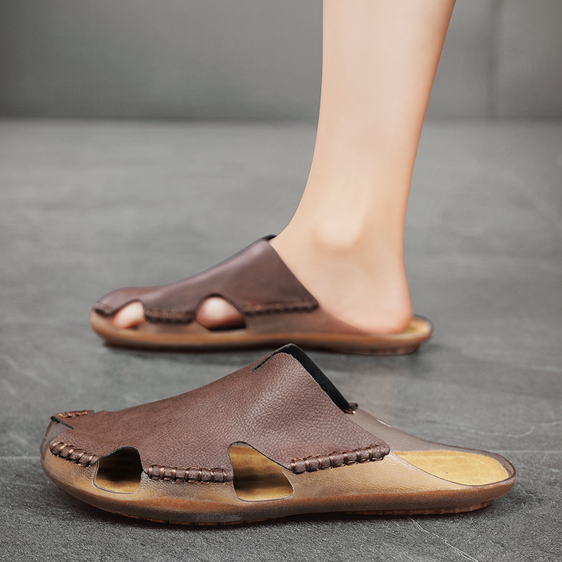 Sandal Slide Datar Kulit Pria  - Outdoor Lighting For Your House ulasan dan harga