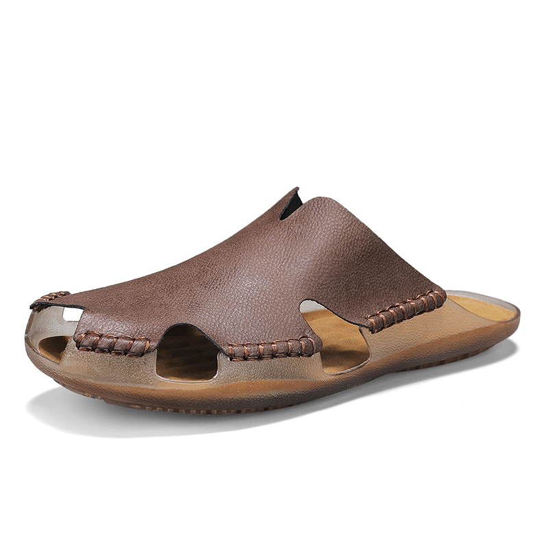 Sandal Slide Datar Kulit Pria  - Outdoor Lighting For Your House ulasan dan harga